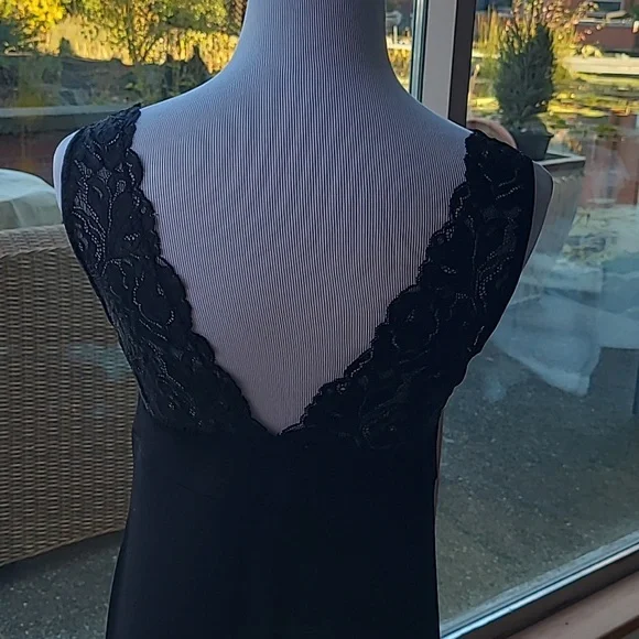 Nicole Miller Lace Satin Long Maxi Slip Dress Hi-Lo Style Size S - Picture 5 of 11